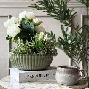Bowl i beton look - Grøn