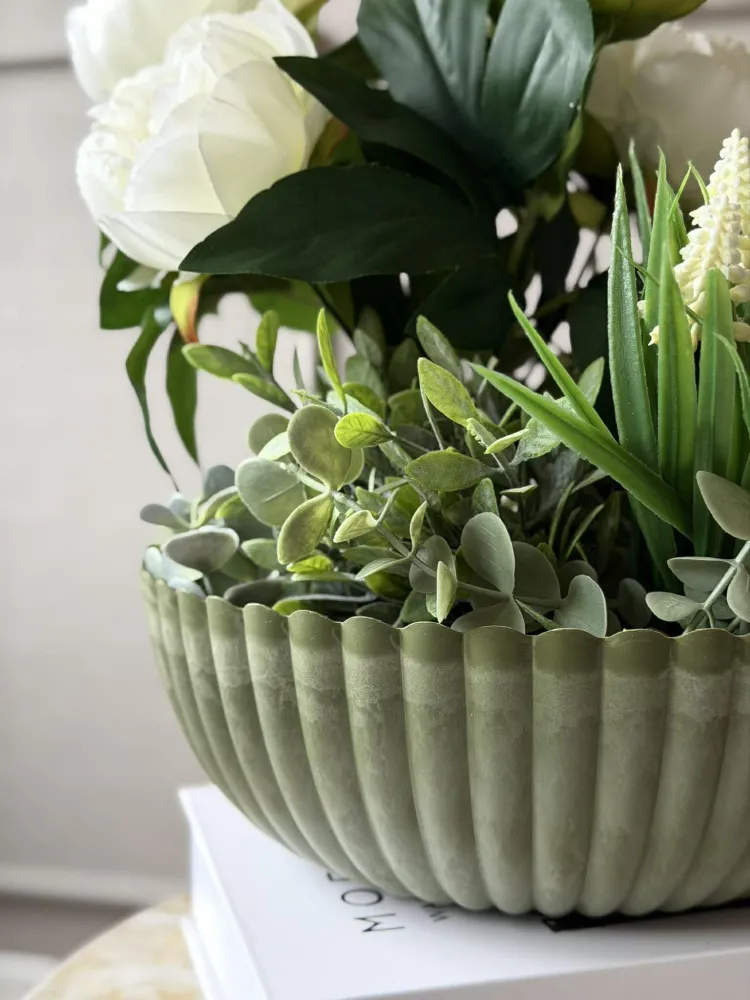 Bowl i beton look - Grøn