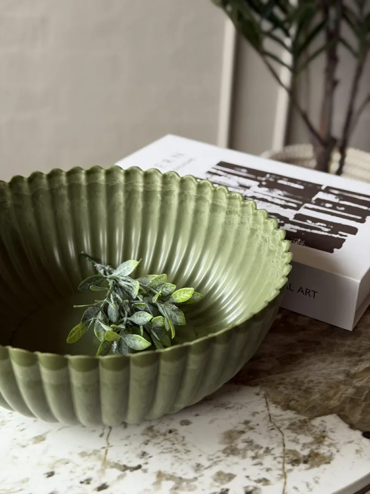 Bowl i beton look - Grøn