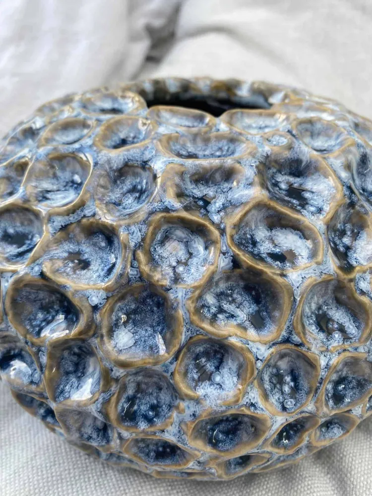 Keramik - Lysblå bubbles