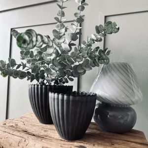 Potte i beton look - Stor Grå