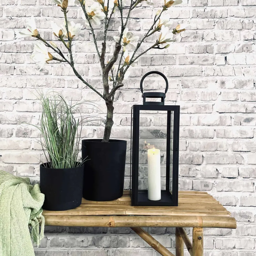 Potte i sort beton NORDIC – Stor potte
