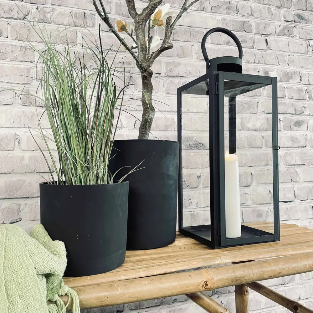 Potte i sort beton NORDIC – Stor potte