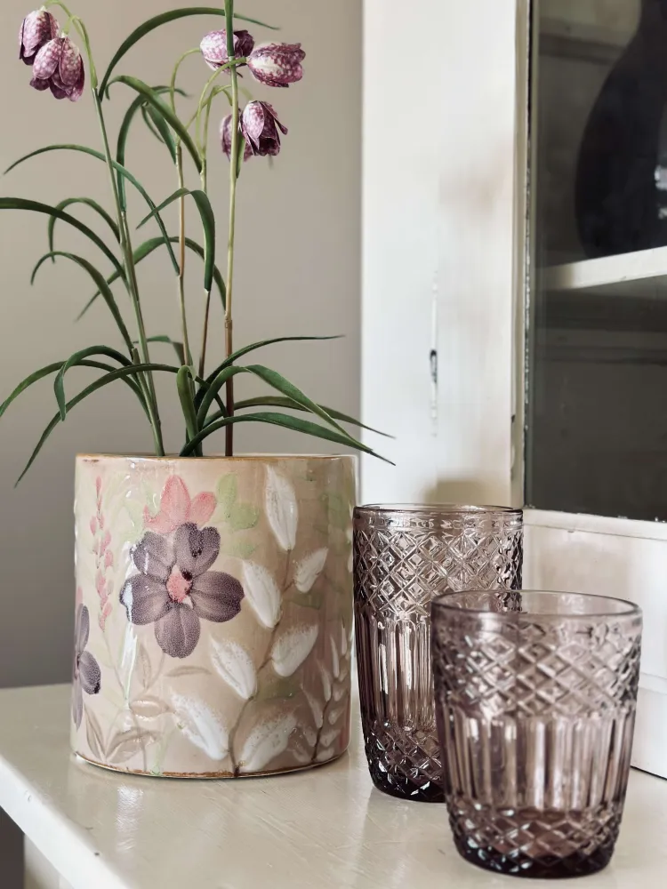 Urtepotte FLORA - Stor håndmalet