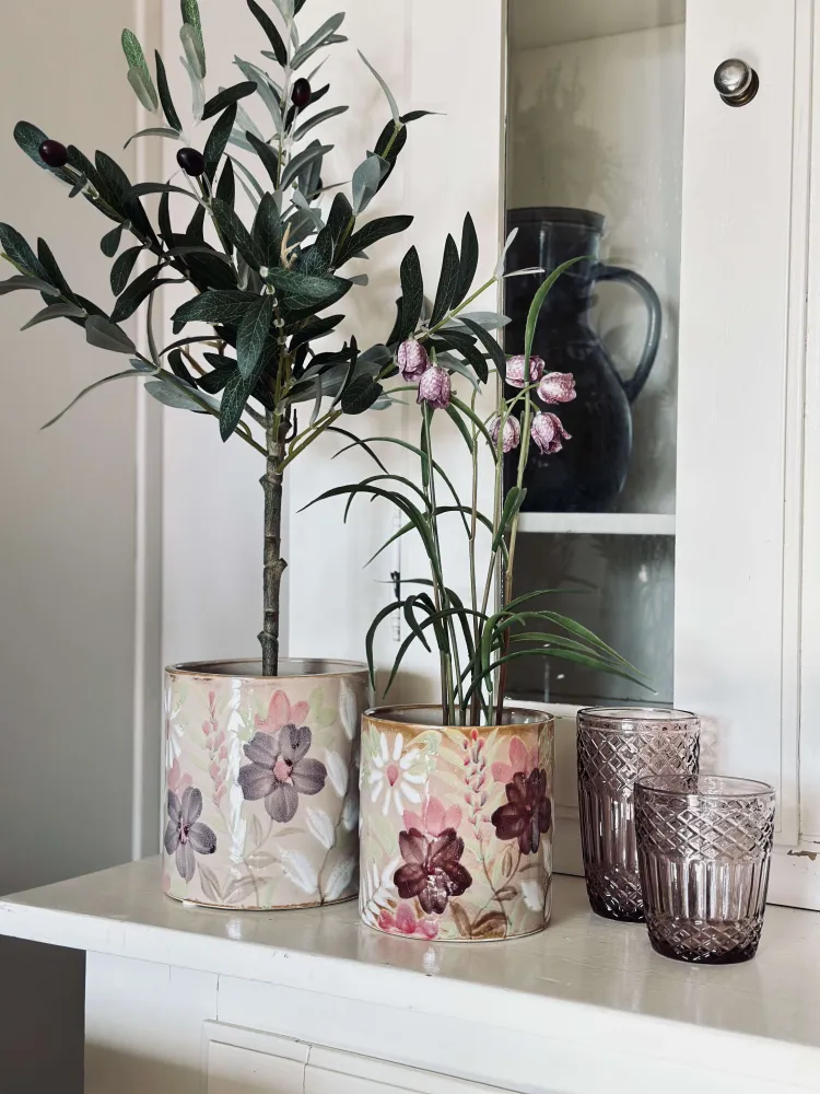Urtepotte FLORA - Stor håndmalet