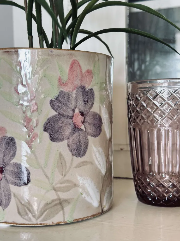 Urtepotte FLORA - Stor håndmalet