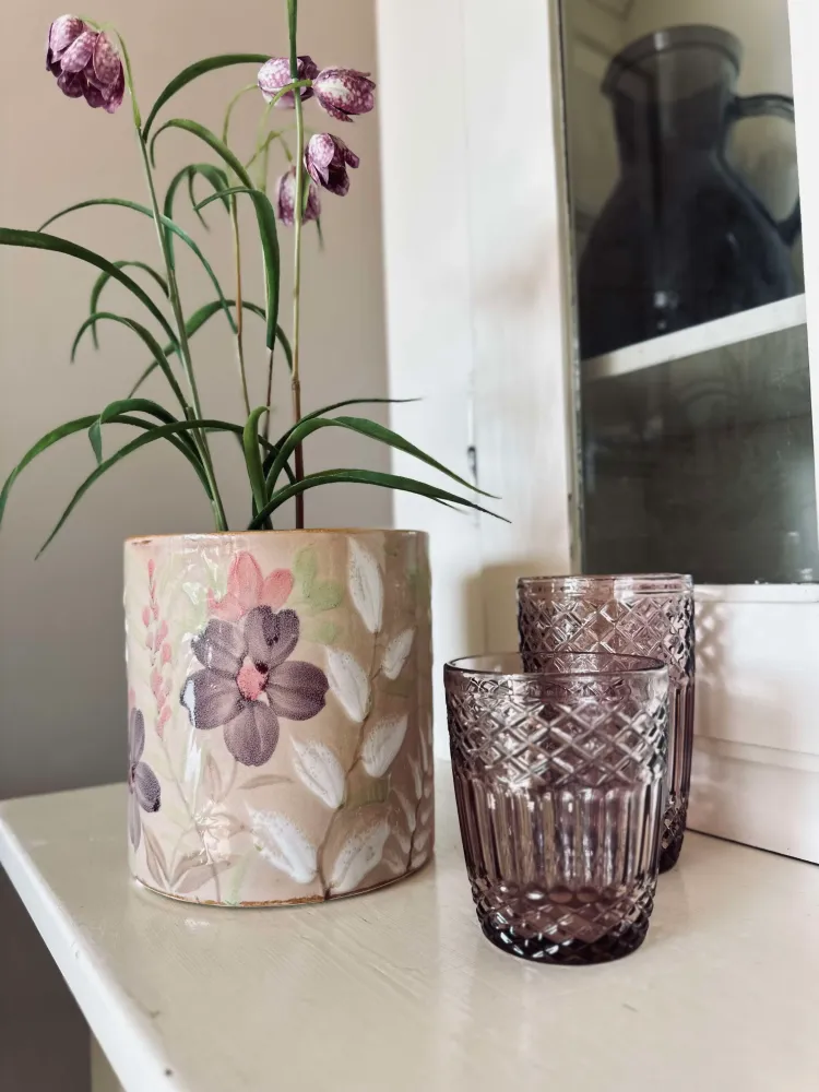 Urtepotte FLORA - Stor håndmalet