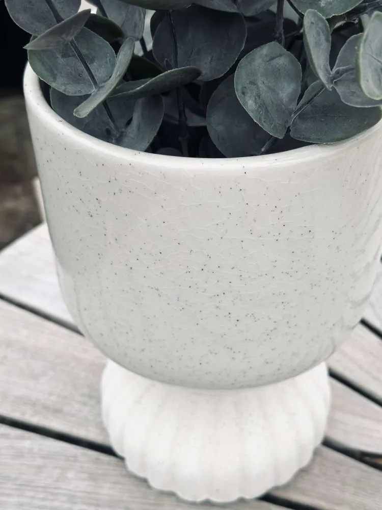 Urtepotte Keramik Creme