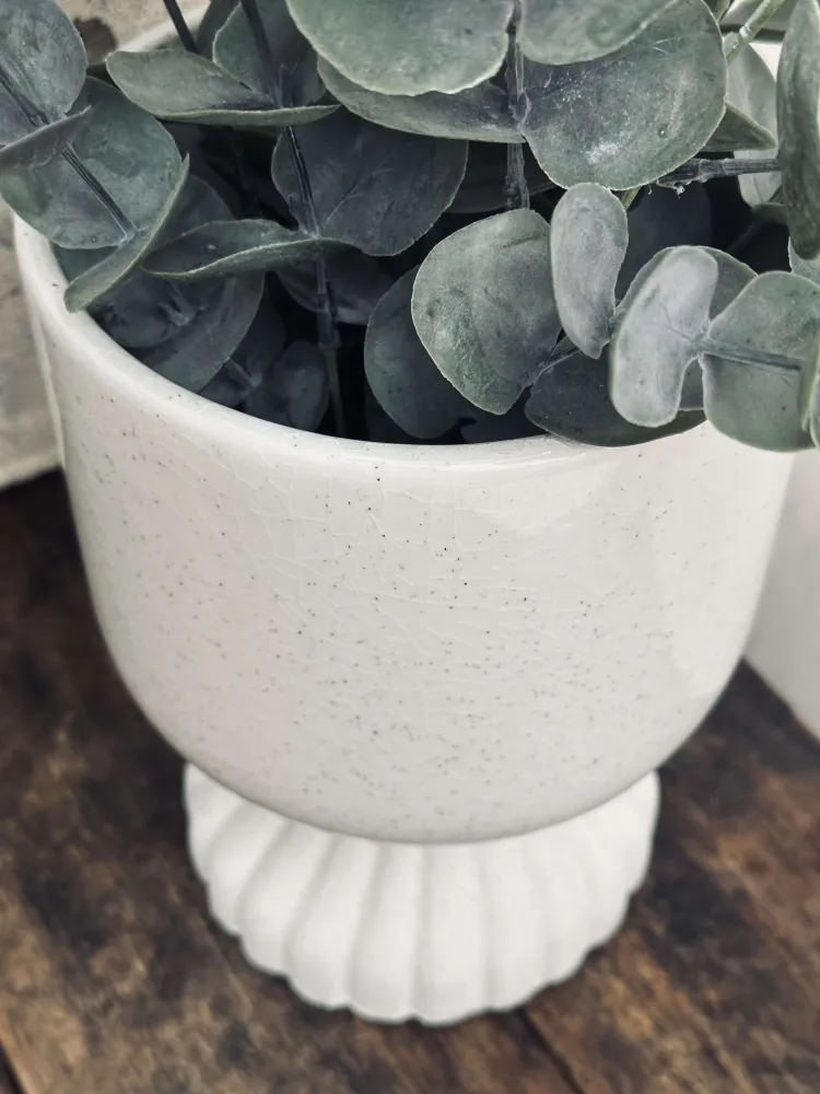 Urtepotte Keramik Creme