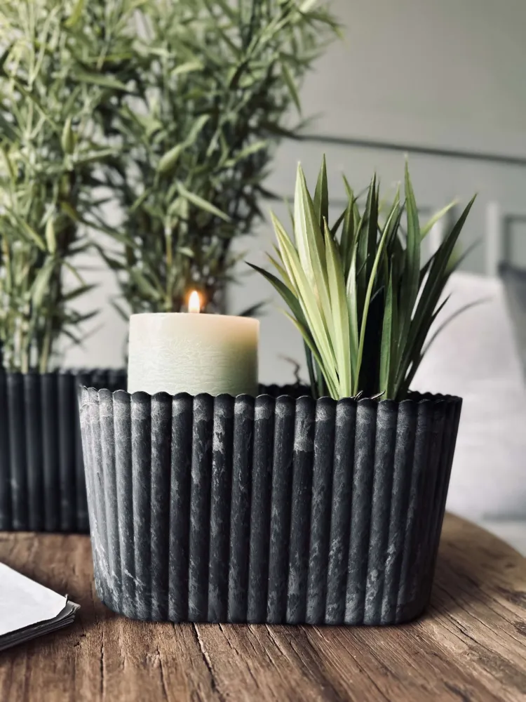 Urtepotte oval - Beton look