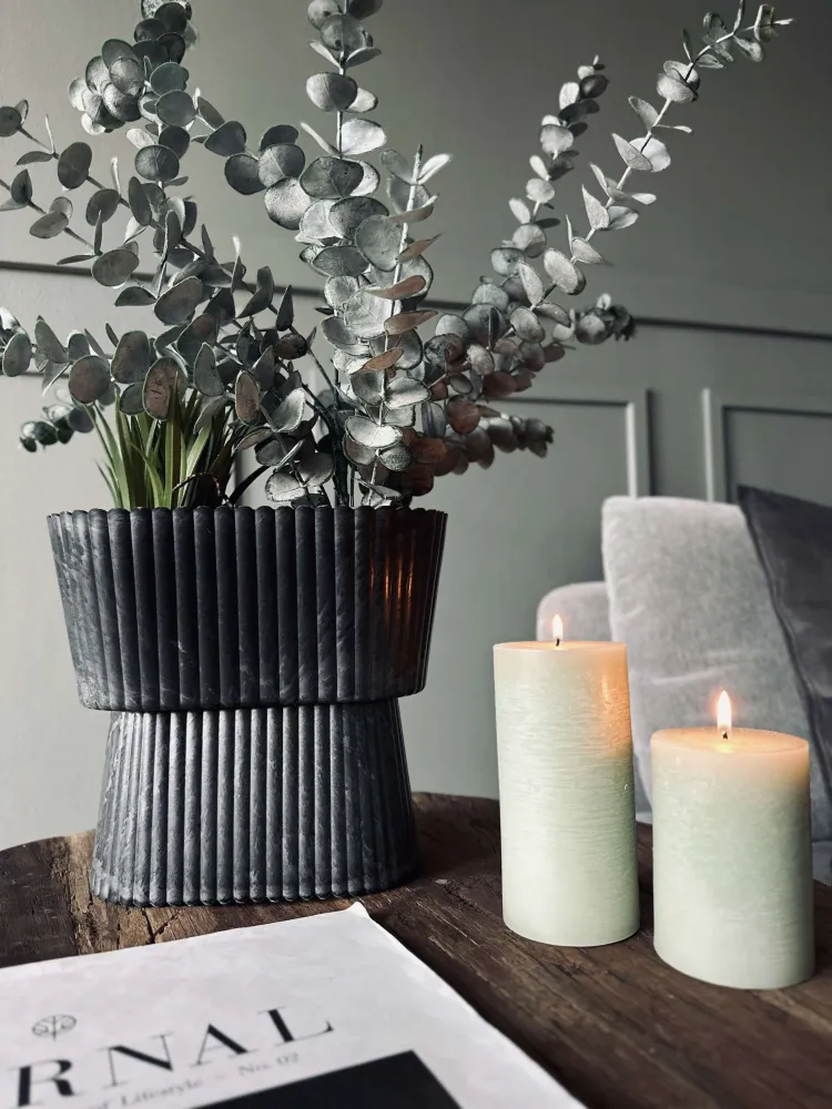 Urtepotte oval - Beton look stor