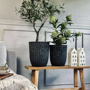 Urtepotter i beton look - Sæt af 2 stk