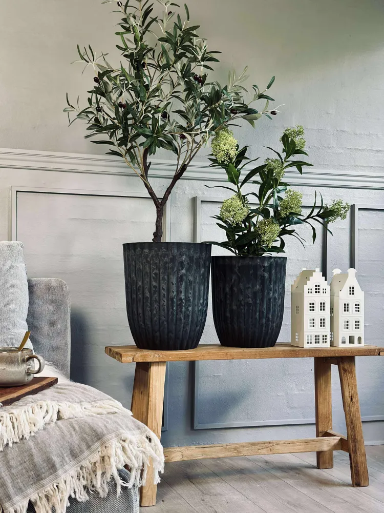 Urtepotter i beton look - Sæt af 2 stk