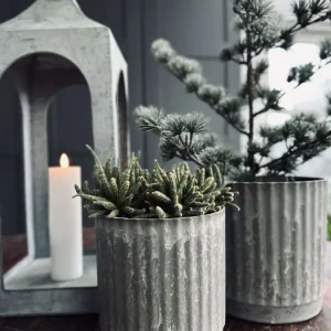 Urtepotter i Grøn beton look - Sæt af 2 stk