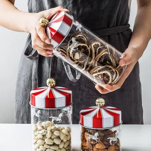 Candy Stripe Glass Storage Jars Small