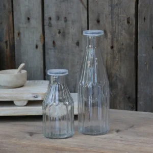 Flaske m. låg H25/Ø8 cm 500 ml klar 1 st