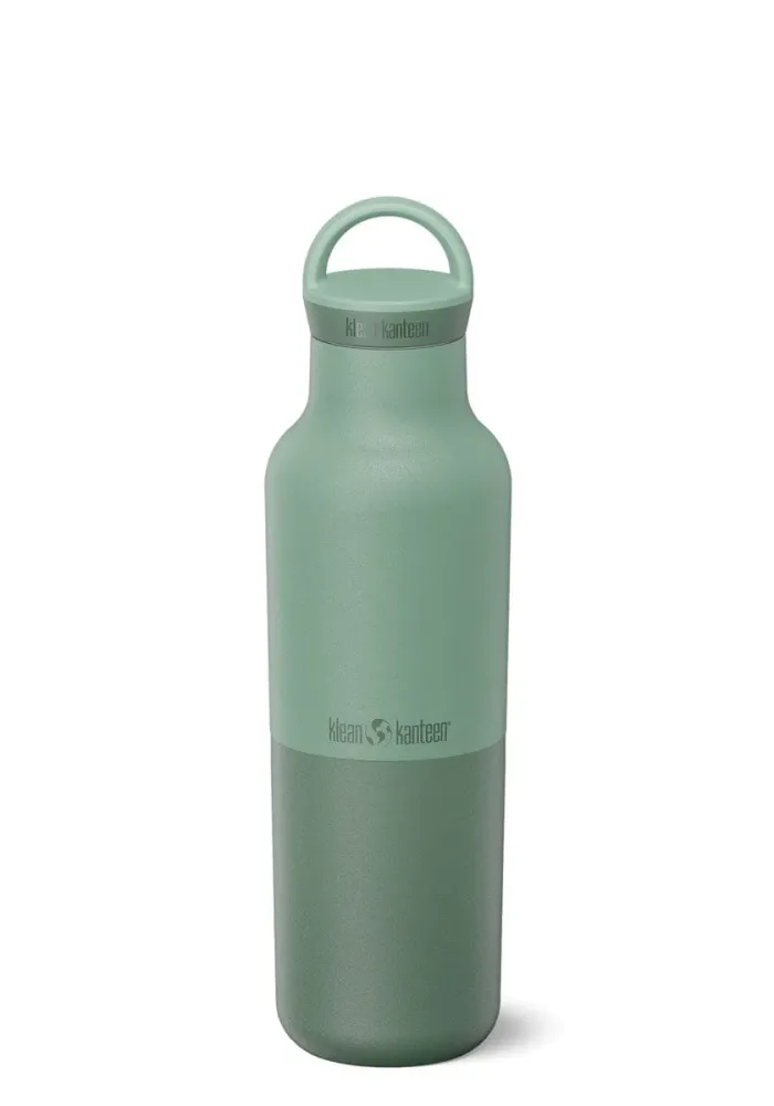 Klean Kanteen Rise Classic shielded vandflaske i rustfri stål med Arch Loop, Brittany Blue, 592 ml