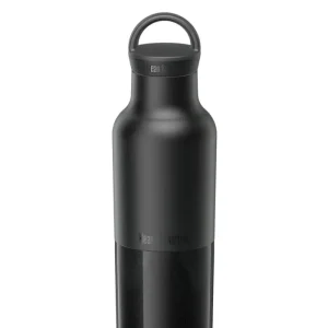 Klean Kanteen Rise Vintage isoleret vandflaske i rustfri stål med Arch Loop, Black, 592 ml