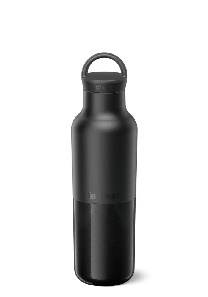Klean Kanteen Rise Vintage isoleret vandflaske i rustfri stål med Arch Loop, Black, 592 ml