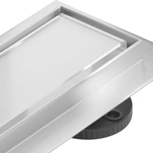 Mexen Flat 360 lineært gulvafløb med hvidt glas 70 cm, 1 stk