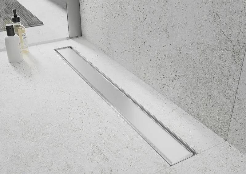 Mexen Flat 360 lineært gulvafløb med hvidt glas 70 cm, 1 stk