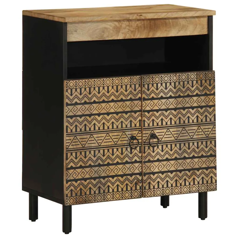 Skænk 60X33,5X75 Cm Massivt Ru Mangotræ