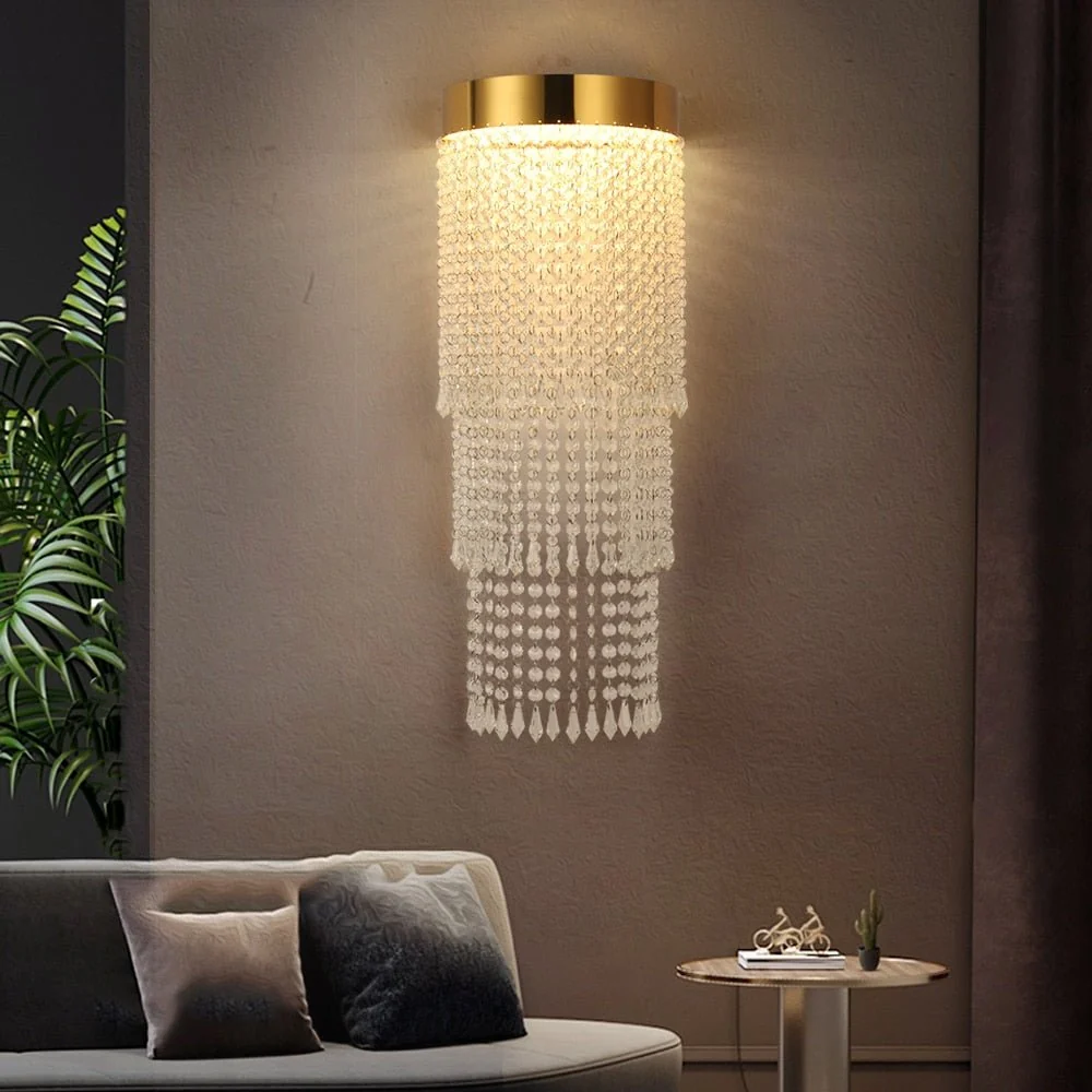 Moderne Kreativ Guld Krystal Sengelampe Led Soveværelse Lys Væg Scones Indendørs Krystal Luster ATY Home Decor