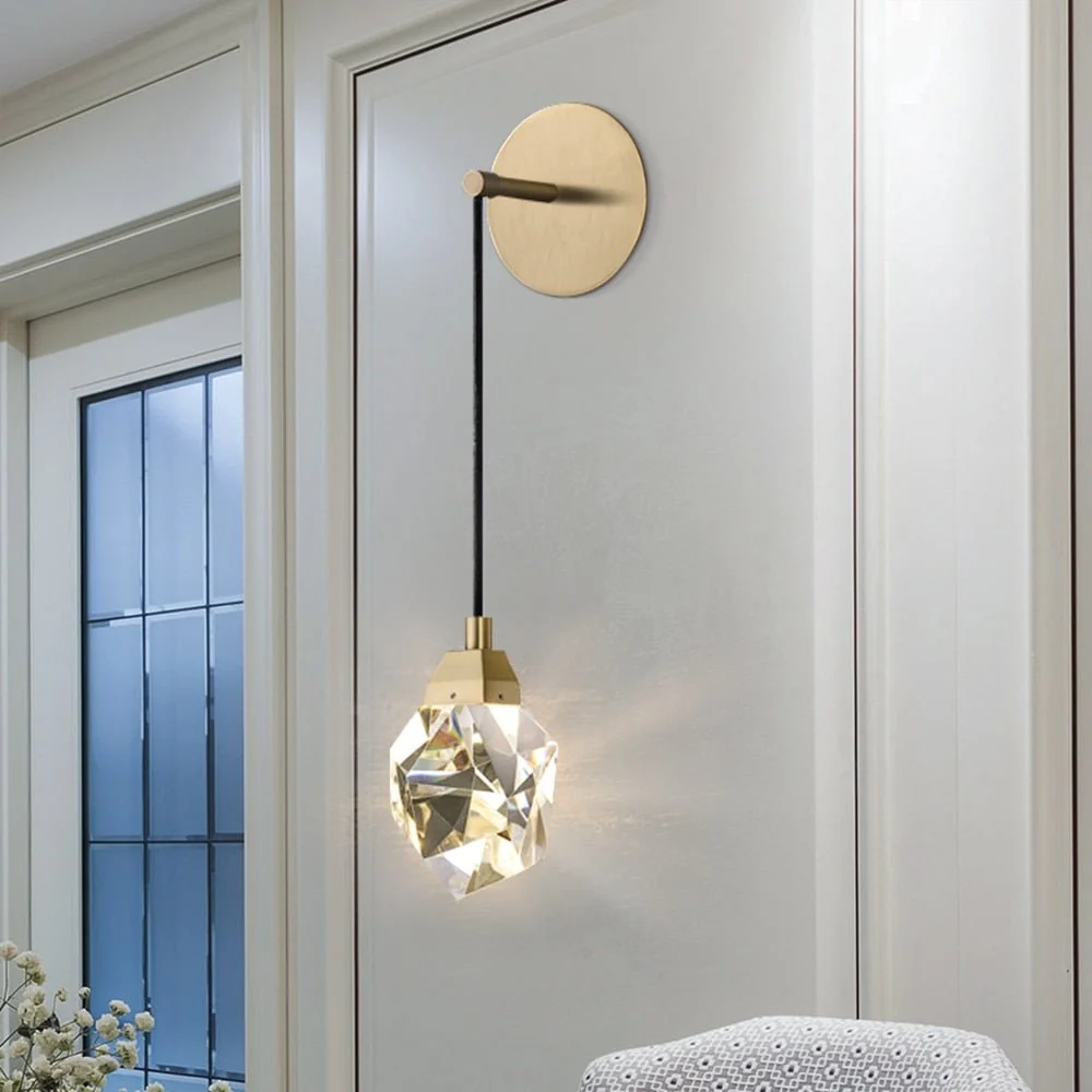 Moderne Minimalistisk Krystal Væglampe Stue Soveværelse Sengestørrelse Diamant Design Væglamper ATY Home Decor