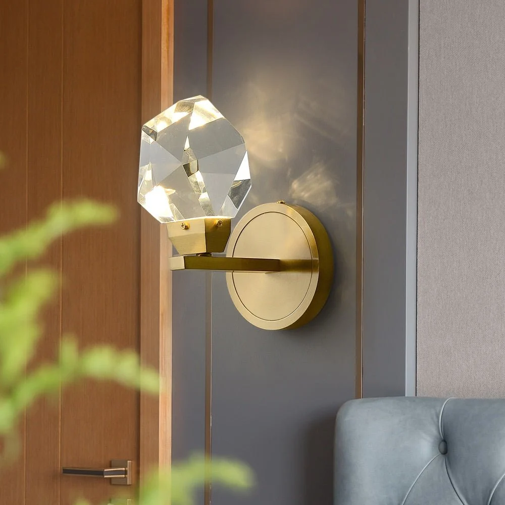Moderne Minimalistisk Krystal Væglampe Stue Soveværelse Sengestørrelse Diamant Design Væglamper ATY Home Decor