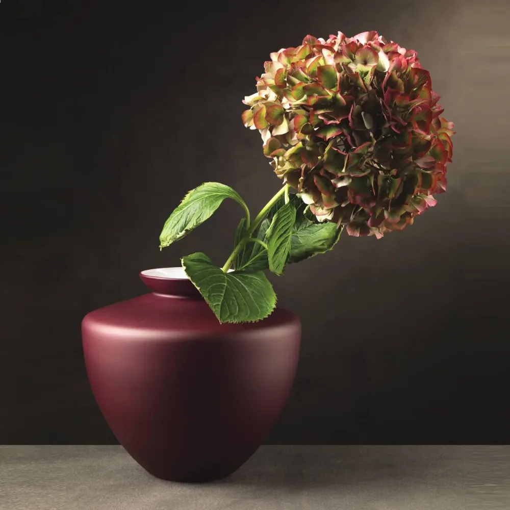 IVV Capalbio vase h 22cm glas med mat rød dekoration 8716.2