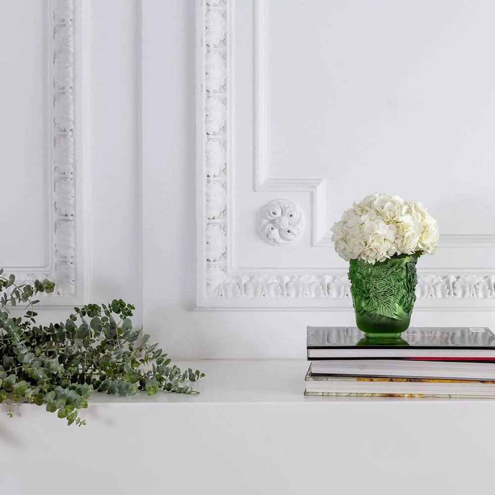 Lalique Pivoines Petit Modèle grøn krystalvase 10708800