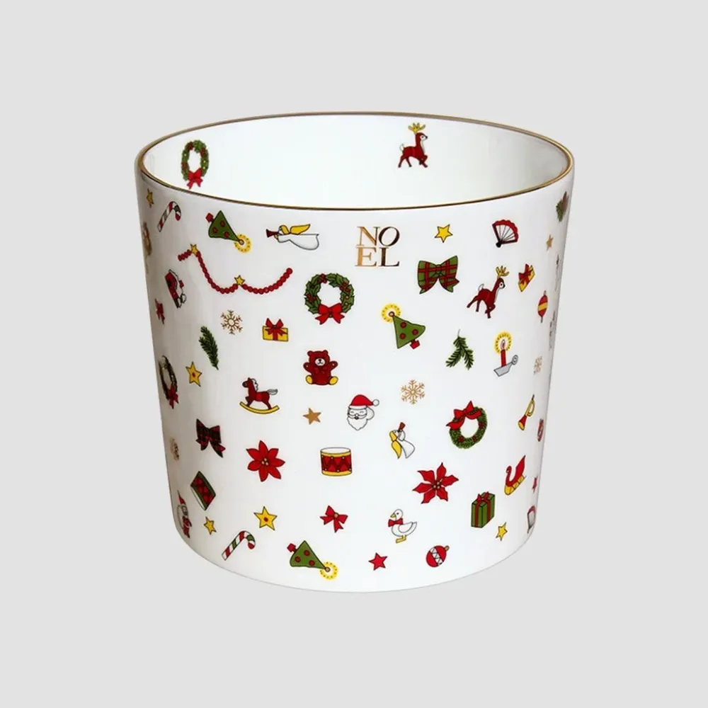Taitù stor cachepot Noel Oro Collection Fine Bone China 12-4-15