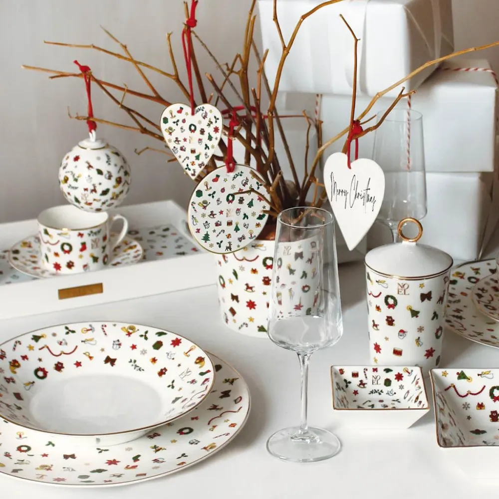 Taitù stor cachepot Noel Oro Collection Fine Bone China 12-4-15