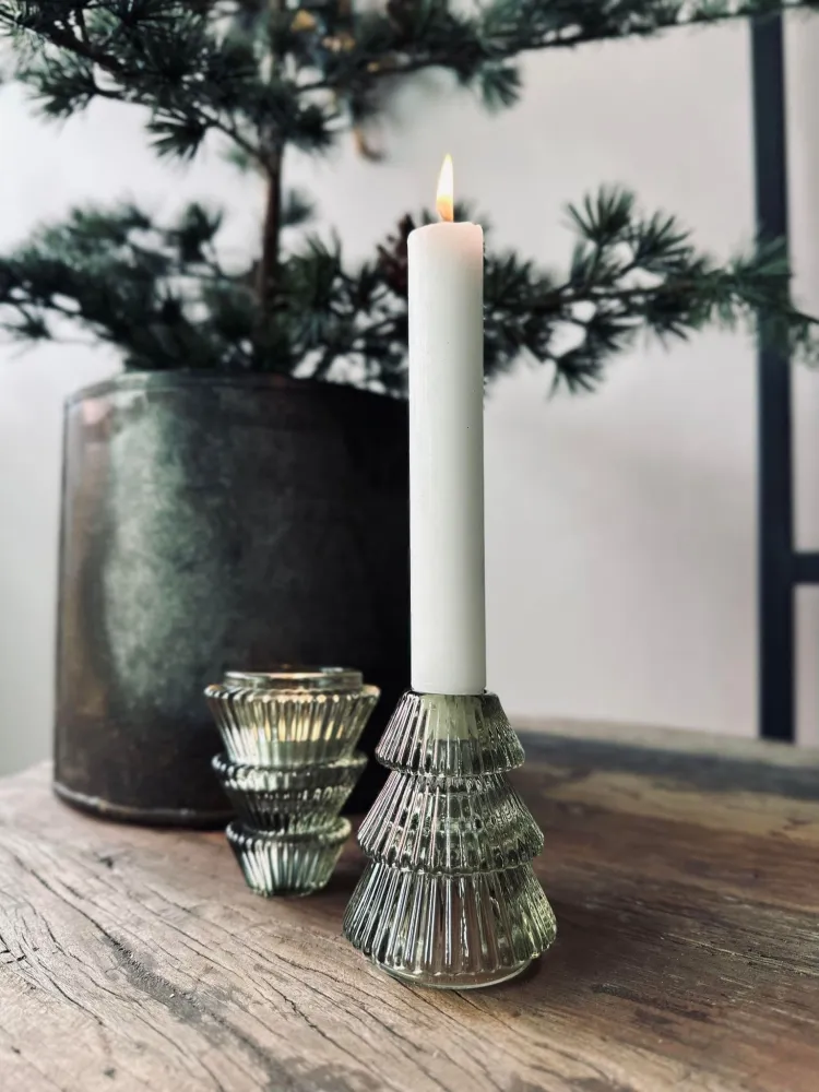 Lysestage vendbar Juletræ i glas