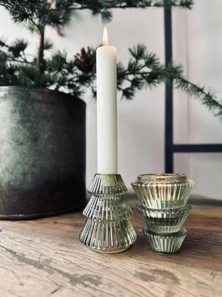 Lysestage vendbar Juletræ i glas
