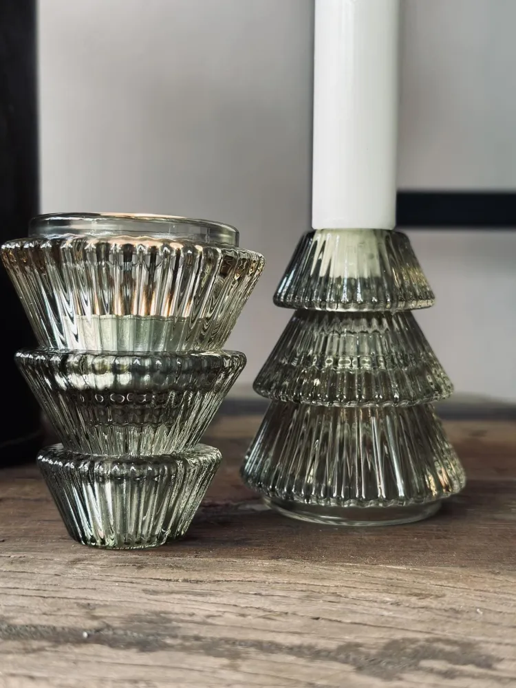 Lysestage vendbar Juletræ i glas