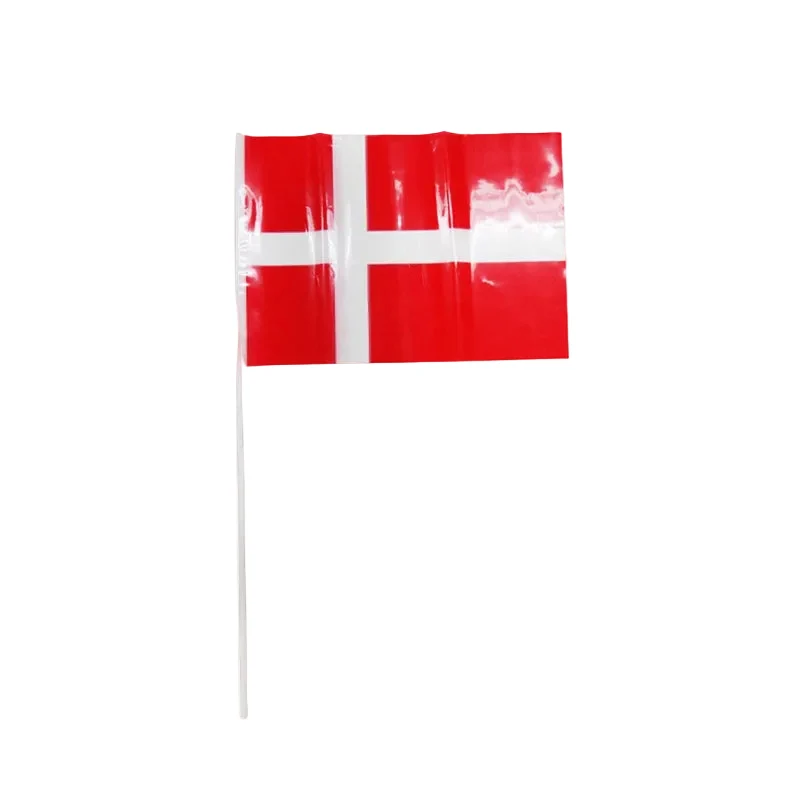 Dannebrog plastflag - A4, 10 stk.