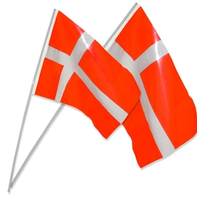 Dannebrog plastflag - A4, 10 stk.