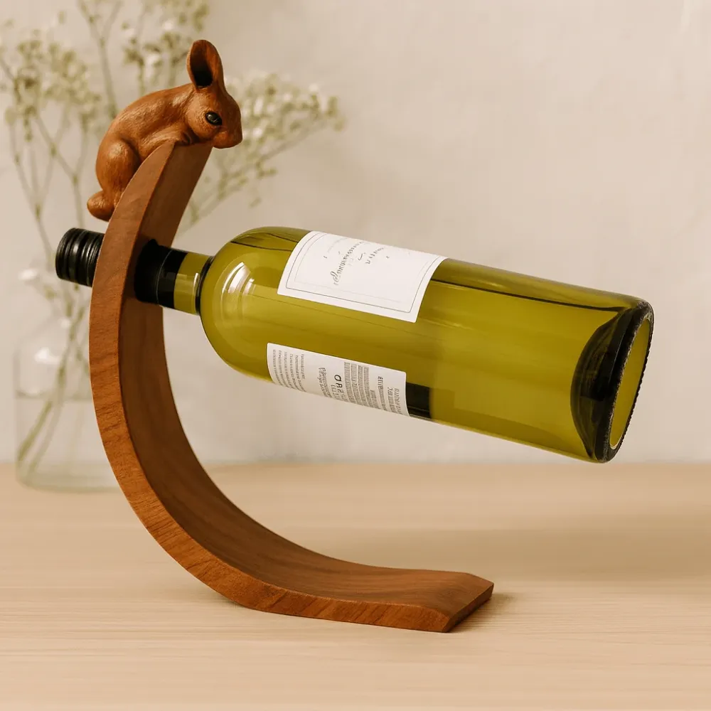 Vinflaskeholder – Balancerende Kanin