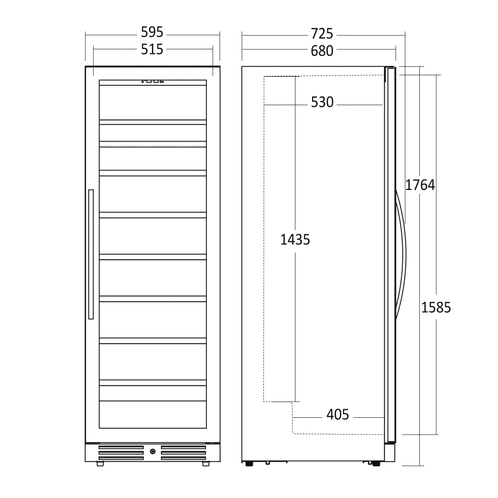 Scandomestic Vinkøleskab SV111B - 1 zone - 126 flasker