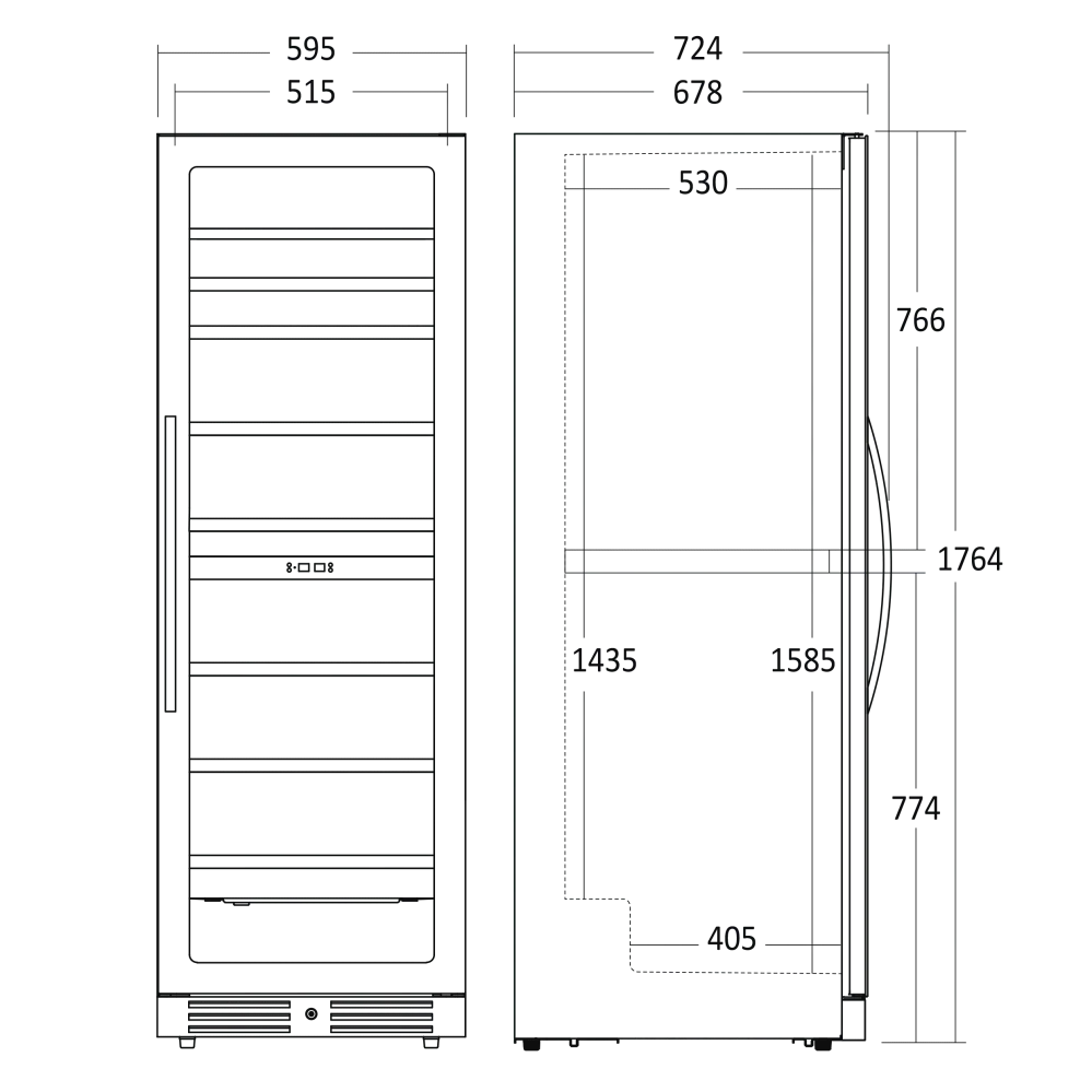 Scandomestic Vinkøleskab SV124B - 2 zoner - 126 flasker