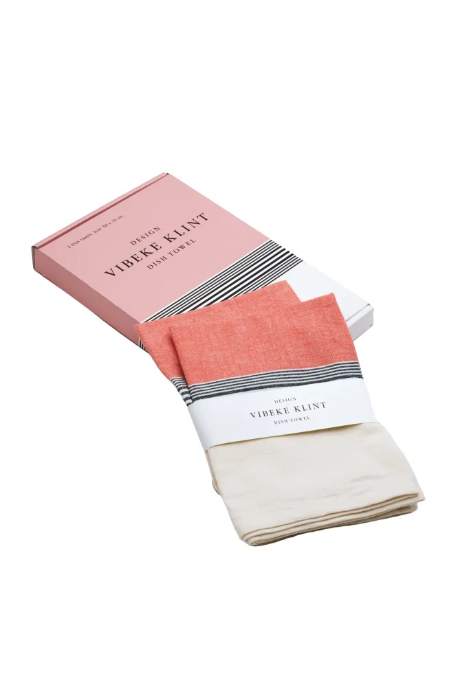 Viskestykker (2 stk.), rosa/sort/hvid • NORDICMODERN