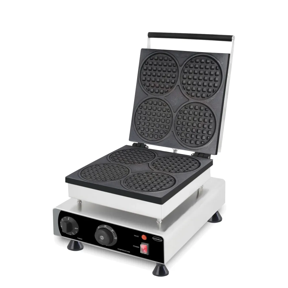 Stainless Steel Waffle iron 4pcs round waffles