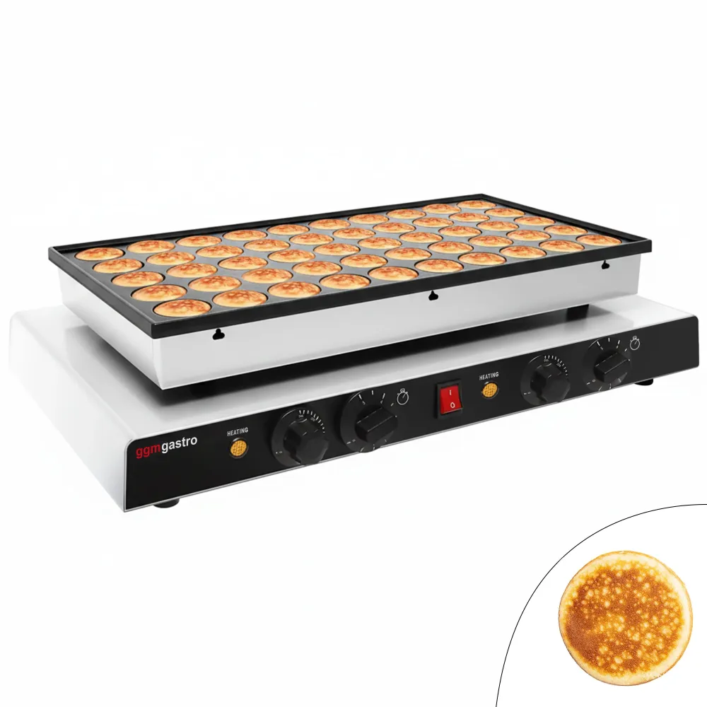 Vaffeljern - Enkelt - Manuel - 1,7 kW - Form: Poffertjes - til 50 stykker