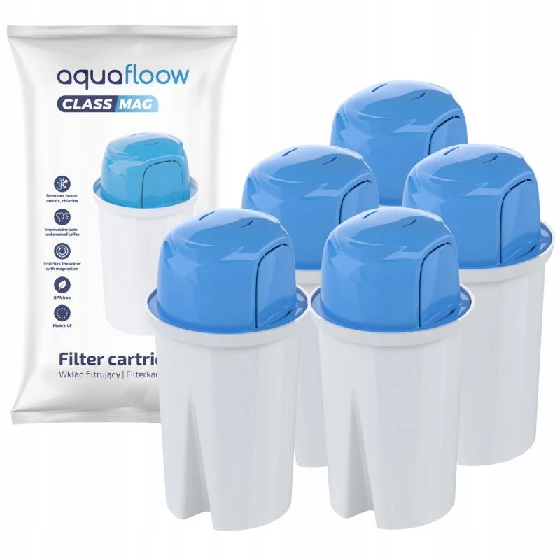 AquaFloow vandfilter med magnesium til filterkander, erstatning til Brita Dafi Retro, 5 stk