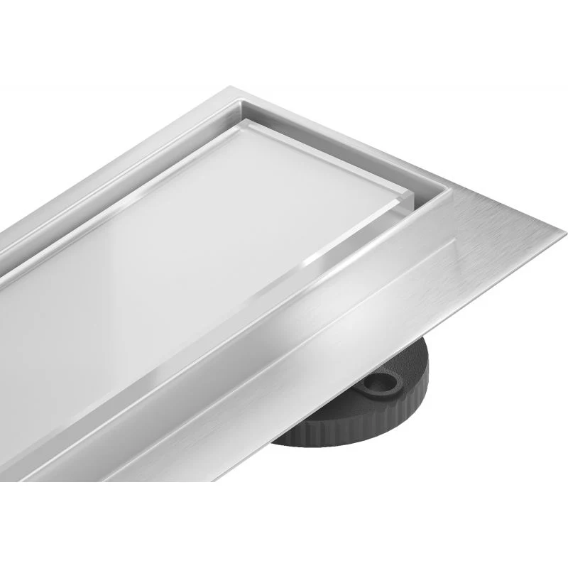 Mexen Flat lineært afløb i hvidt glas 50 cm, 1 stk.