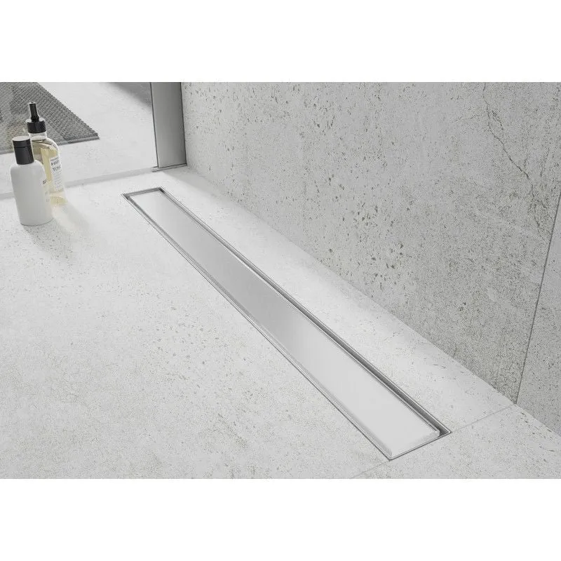 Mexen Flat lineært afløb i hvidt glas 50 cm, 1 stk.