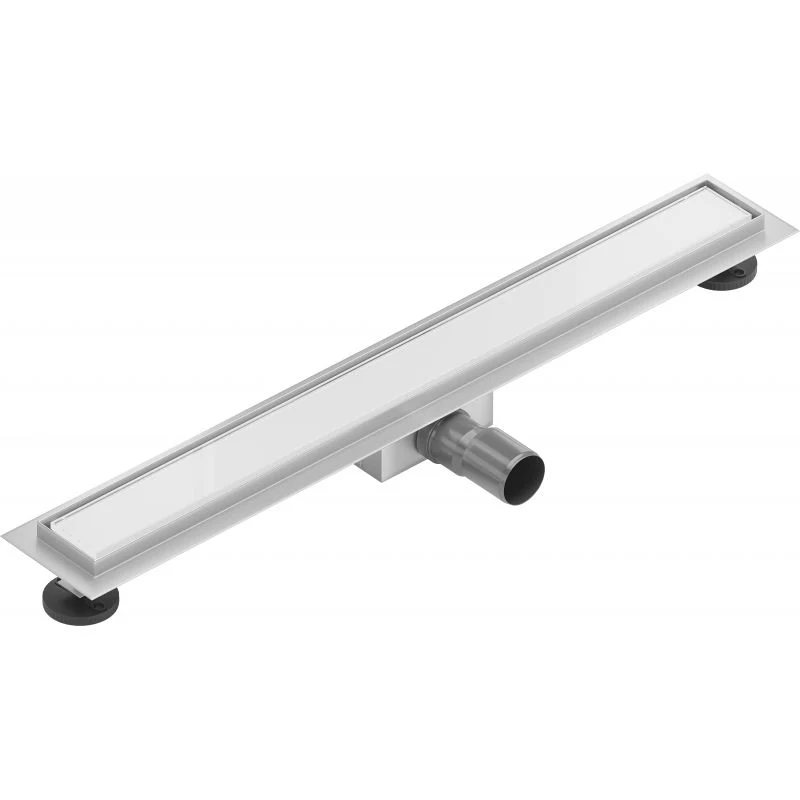 Mexen Flat lineært afløb i hvidt glas 50 cm, 1 stk.