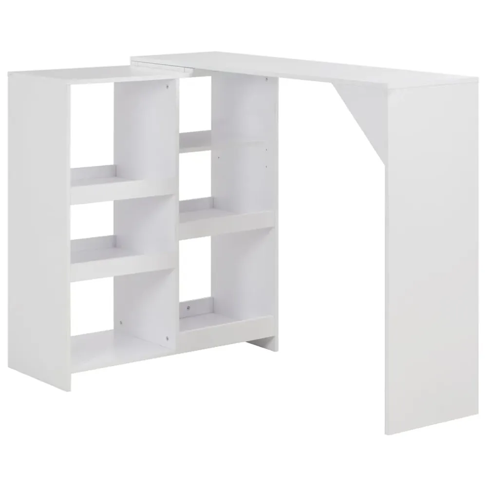barbord med flytbar hylde 138x39x110 cm alabast
