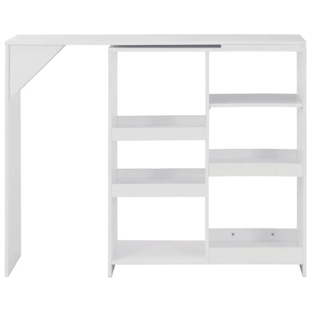 barbord med flytbar hylde 138x39x110 cm alabast